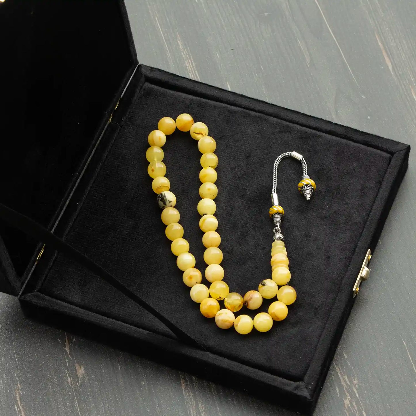 Büyük Boy Orijinal Damla Kehribar Tesbih | Ukrayna – Küre Kesim