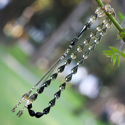 Harfli kehribar tesbih modeli.