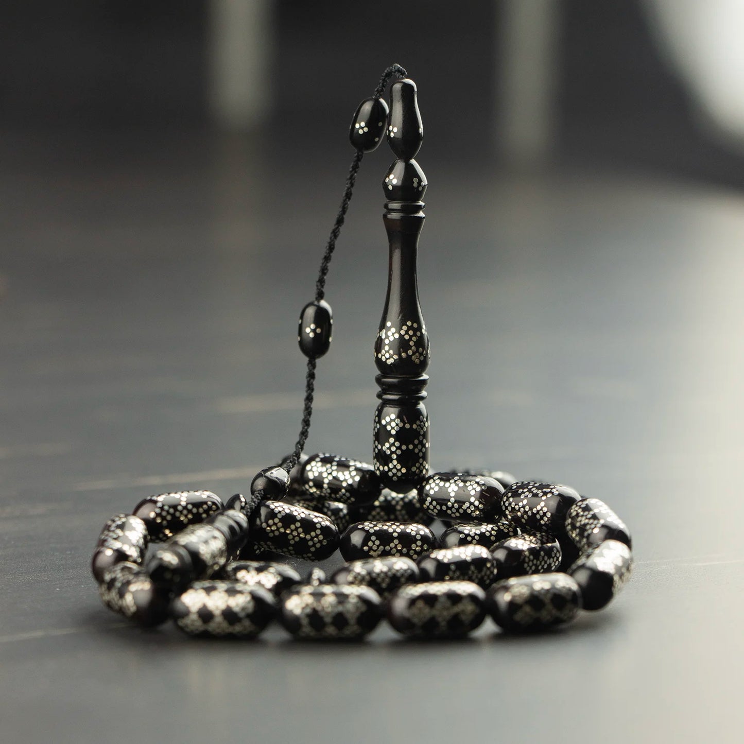 Gümüş İşlemeli Kuka Tesbih - Usta İşi, Kapsül Kesim