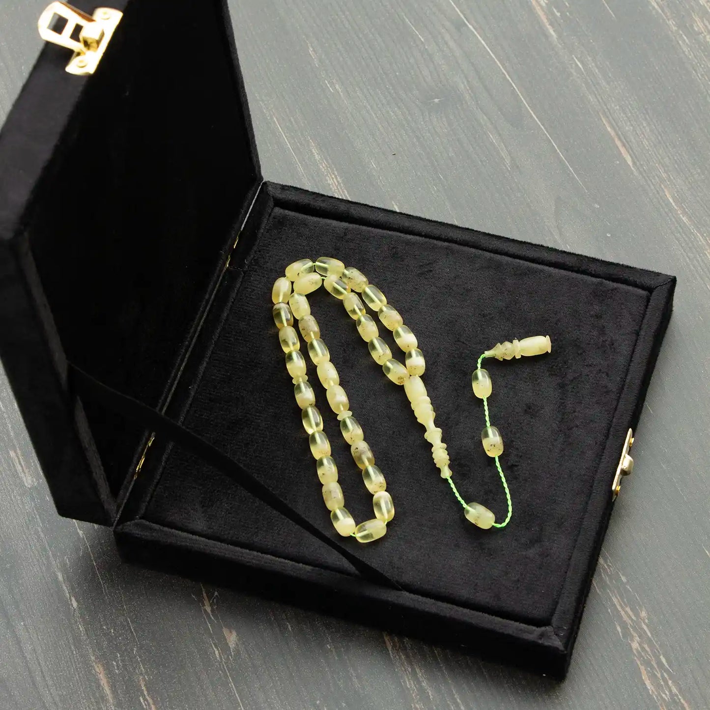 Mükellef Damla Kehribar Tesbih – Kapsül Kesim | Usta Yapımı