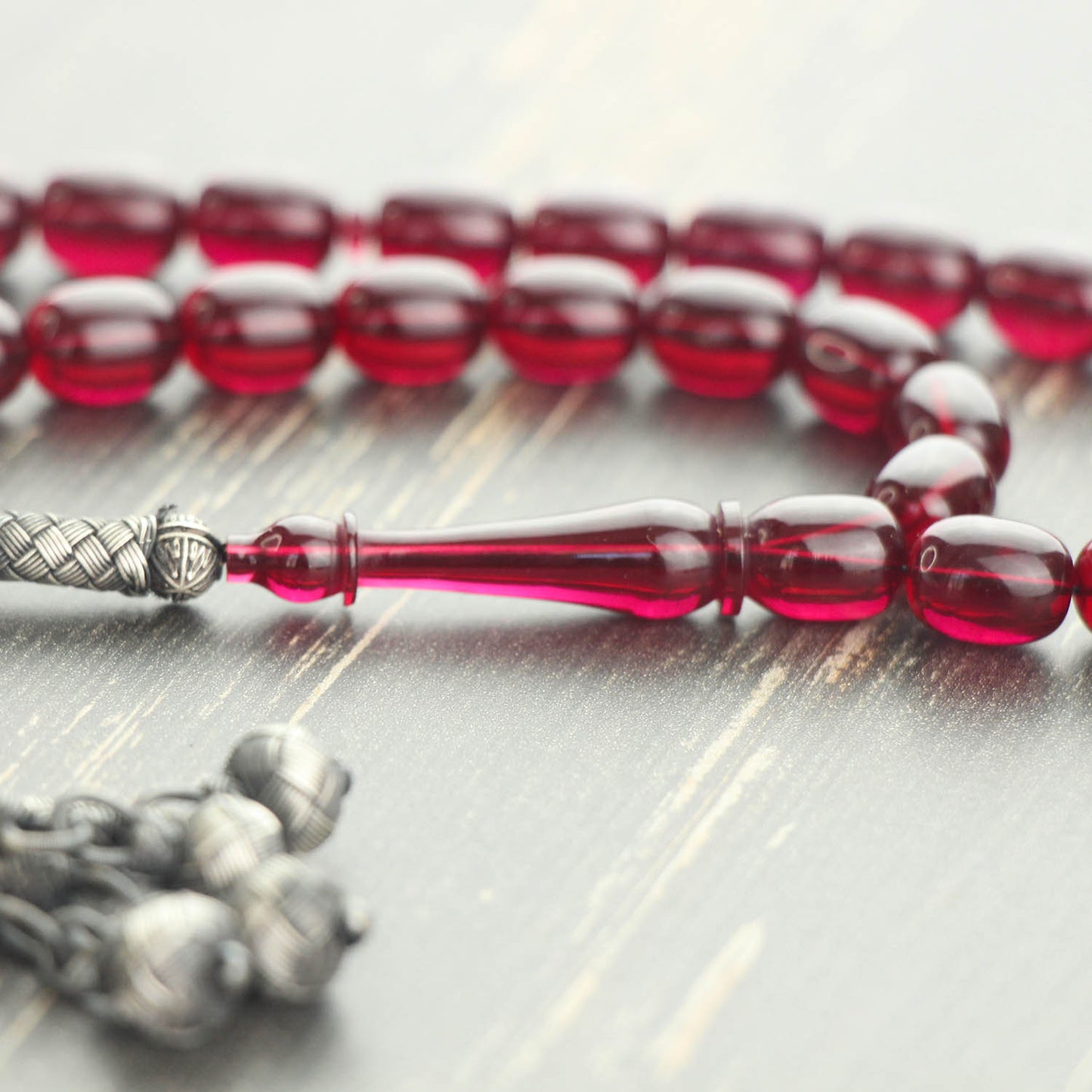 سلسلة الفاتح فضية قزاز شرابة الكرز النار العنبر