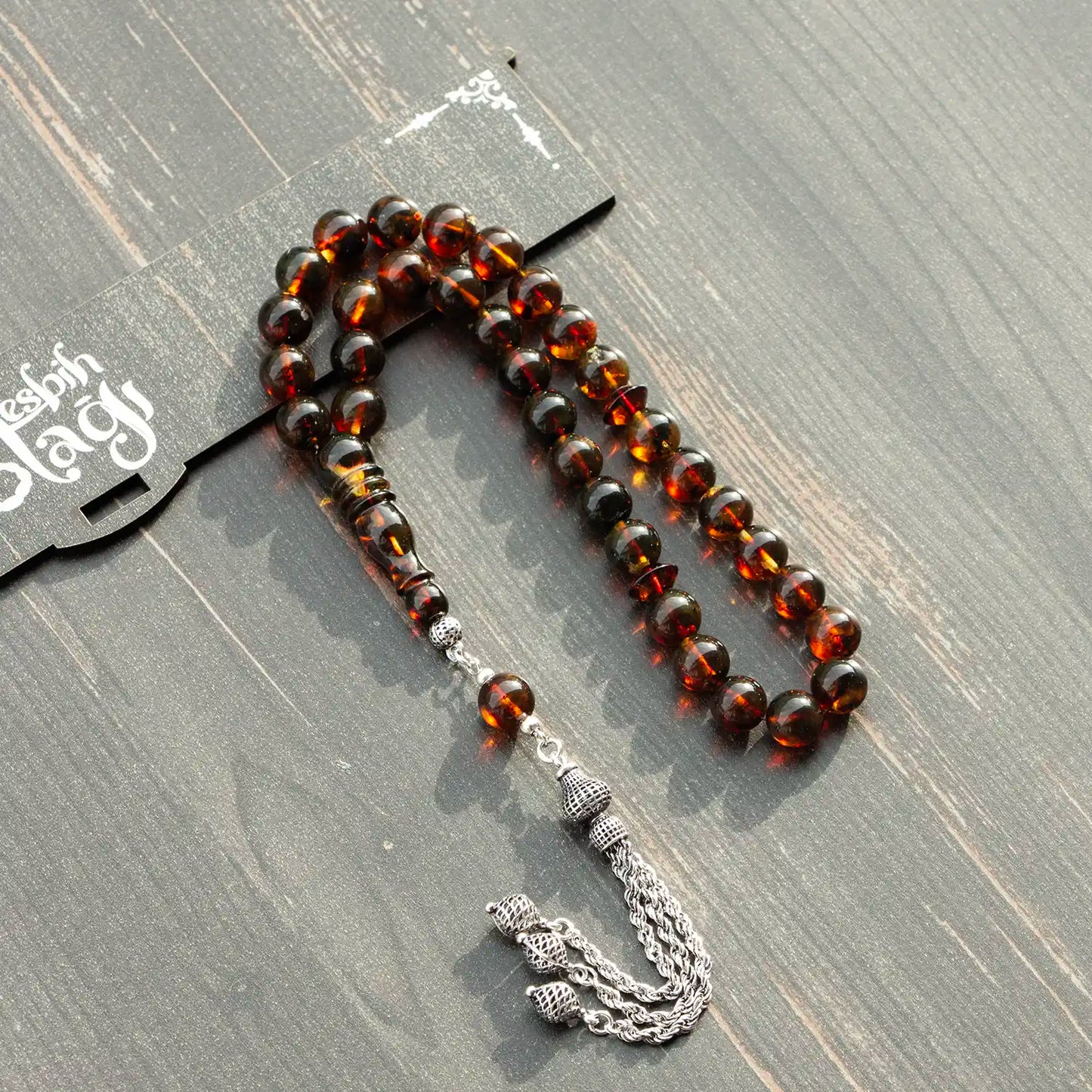 Orijinal Damla Kehribar Tesbih – Küre Kesim