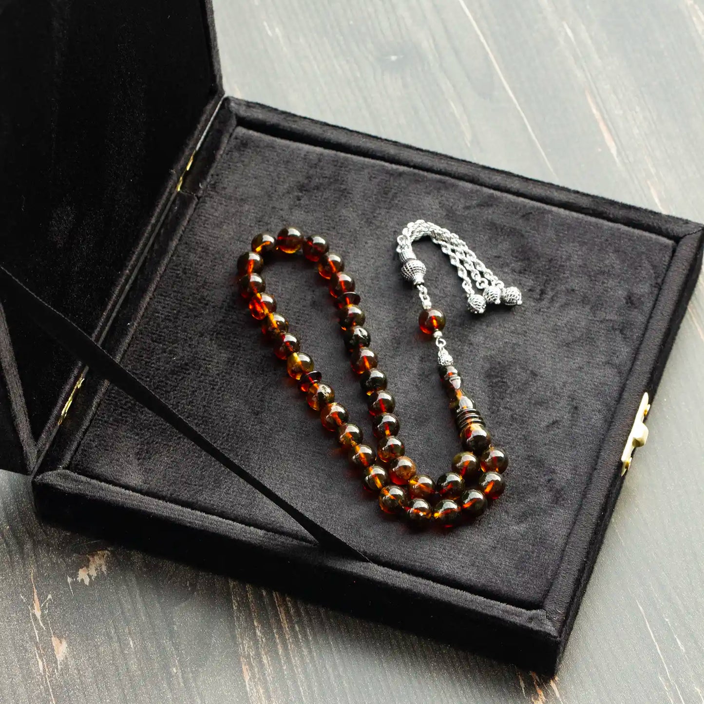 Orijinal Damla Kehribar Tesbih – Küre Kesim