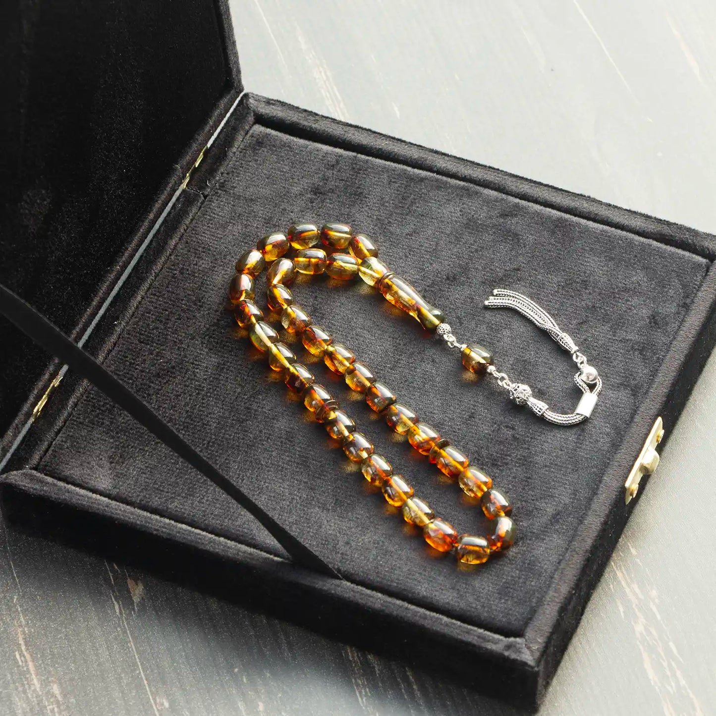 Kayadan Damla Kehribar Tesbih | Litvanya – Kapsül Kesim