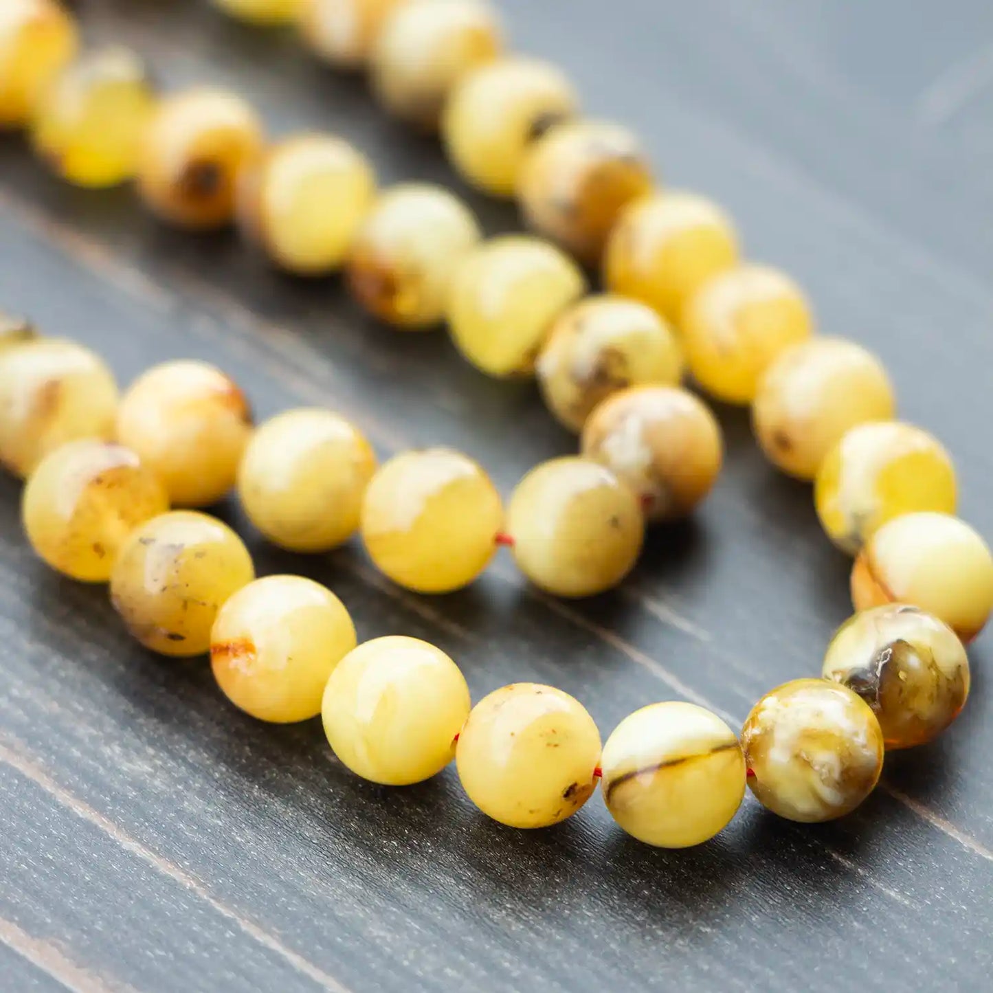 Orijinal Damla Kehribar Tesbih | 8 mm Küre Kesim