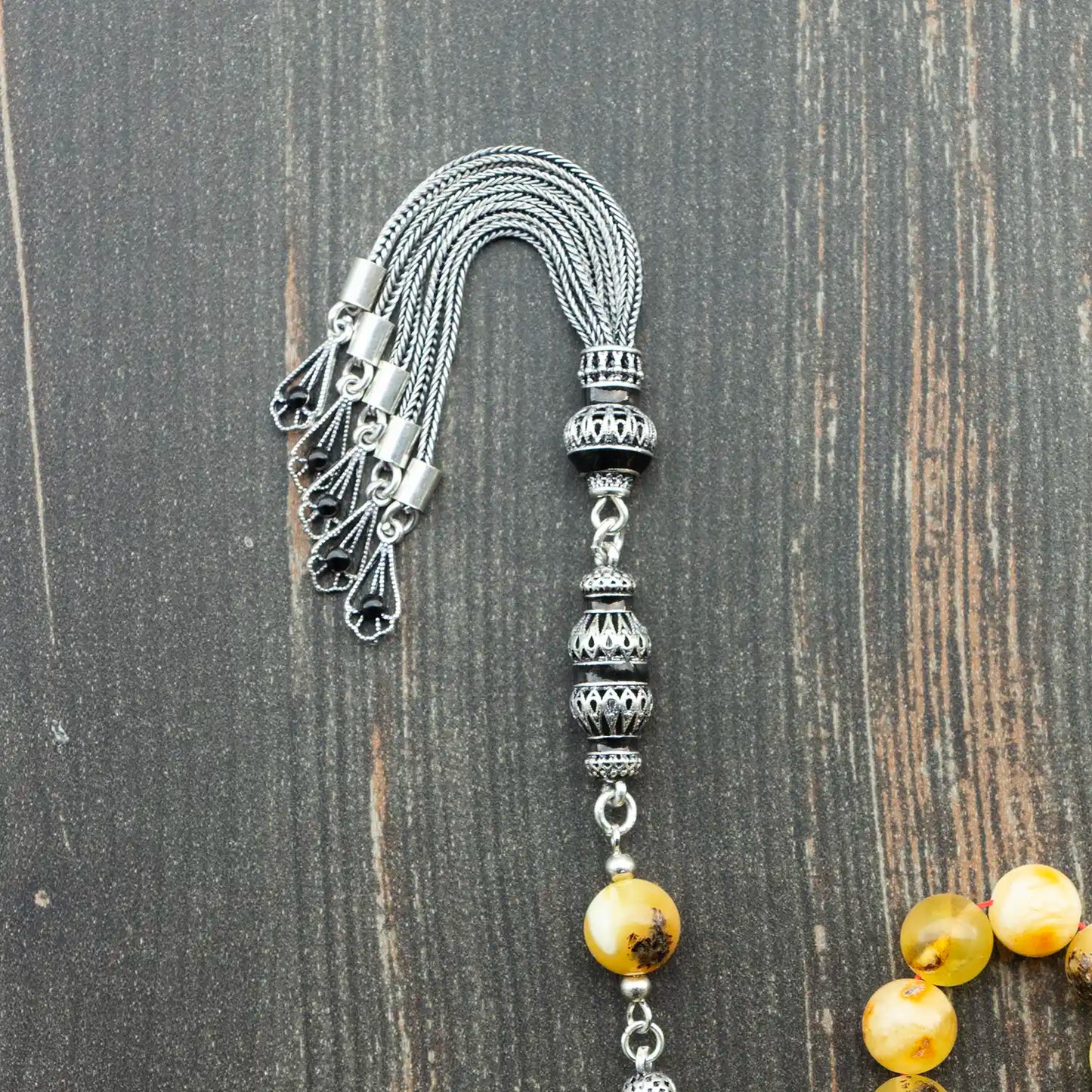 Orijinal Damla Kehribar Tesbih | 8 mm Küre Kesim