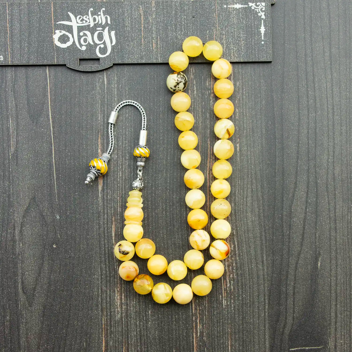 Large Orijinal Drop Amber Prayer Beads Ukrayna Sphere Cut
