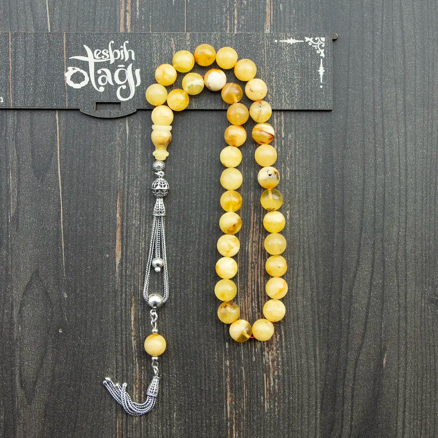 Orijinal Damla Kehribar Tesbih | Ukrayna – 9 mm Küre Kesim