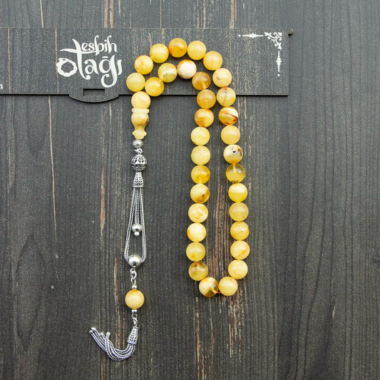 Orijinal Damla Kehribar Tesbih | Ukrayna – 9 mm Küre Kesim