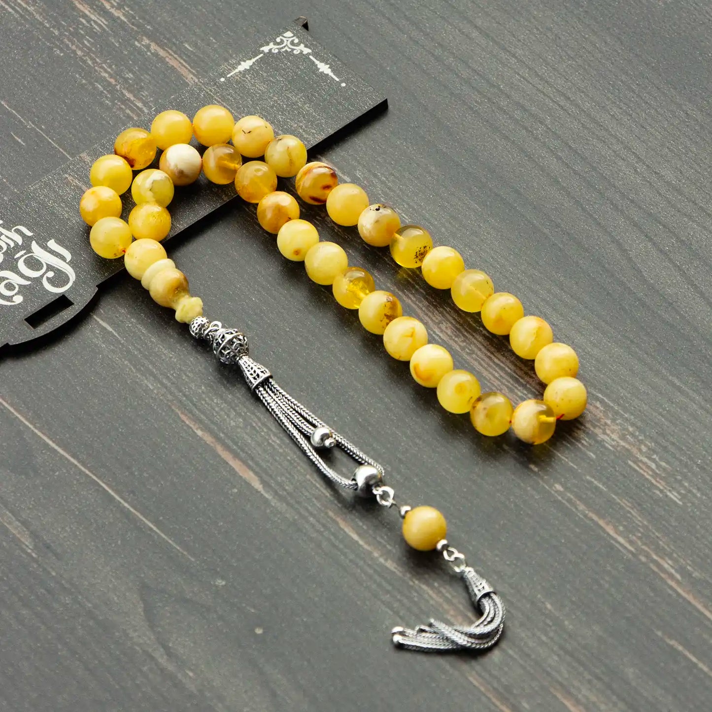 Orijinal Damla Kehribar Tesbih | Ukrayna – 9 mm Küre Kesim