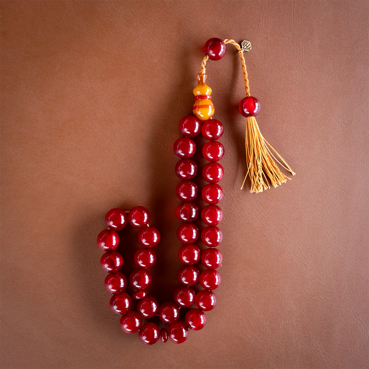 Dev Size Ottoman Benzetme Pressed Amber Prayer Beads Traşlı İmameli Usta Crafted