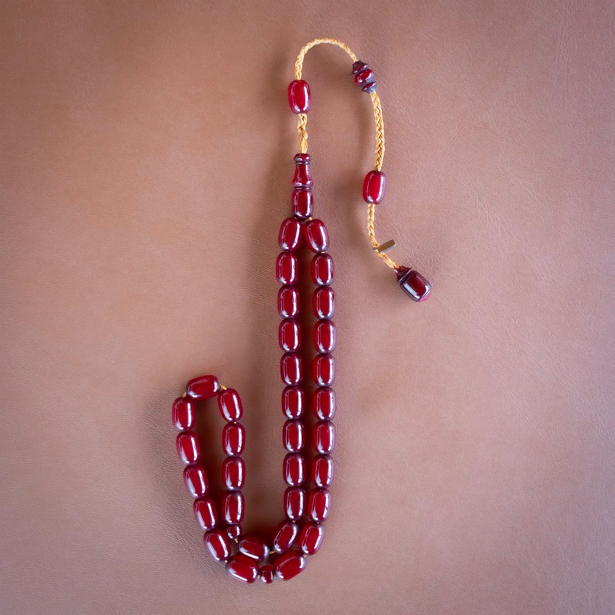 Ottoman Usulü Pressed Amber Prayer Beads Capsule Cut Usta Crafted İmzalı
