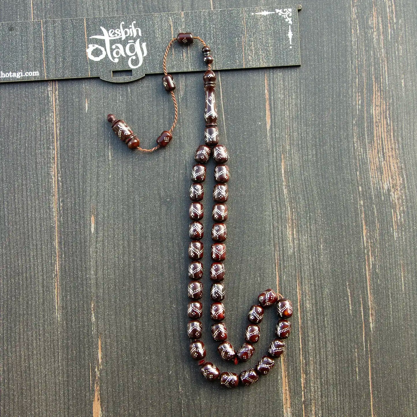 Gümüş İşlemeli Usta İşçilikli Kuka Tesbih | Kapsül Kesim