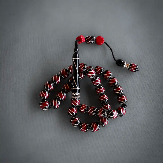 kırmızı detaylı erzurum oltu tesbih