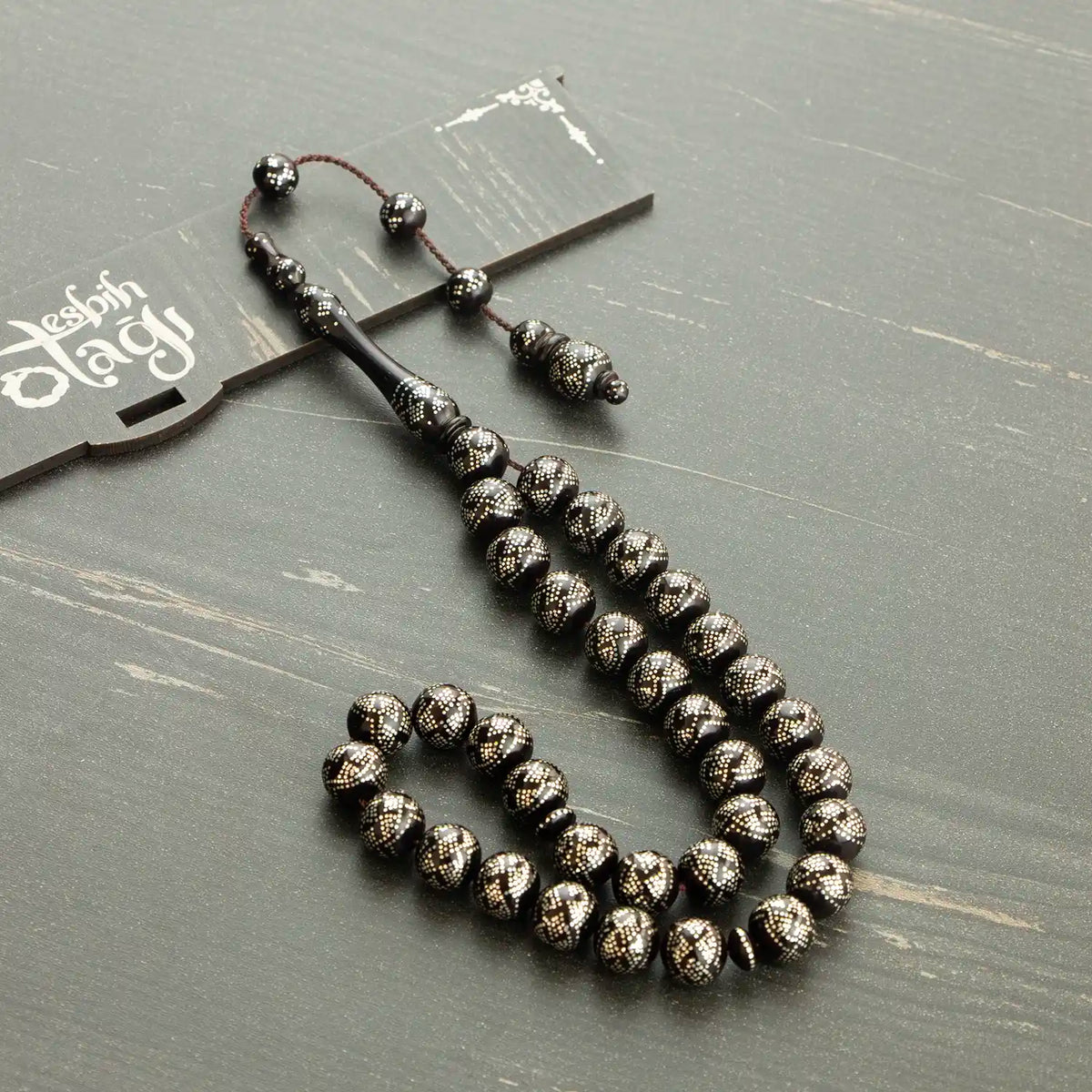 Silver Engraved Kuka Seed Prayer Beads Usta Crafted 9 mm Sphere Cut