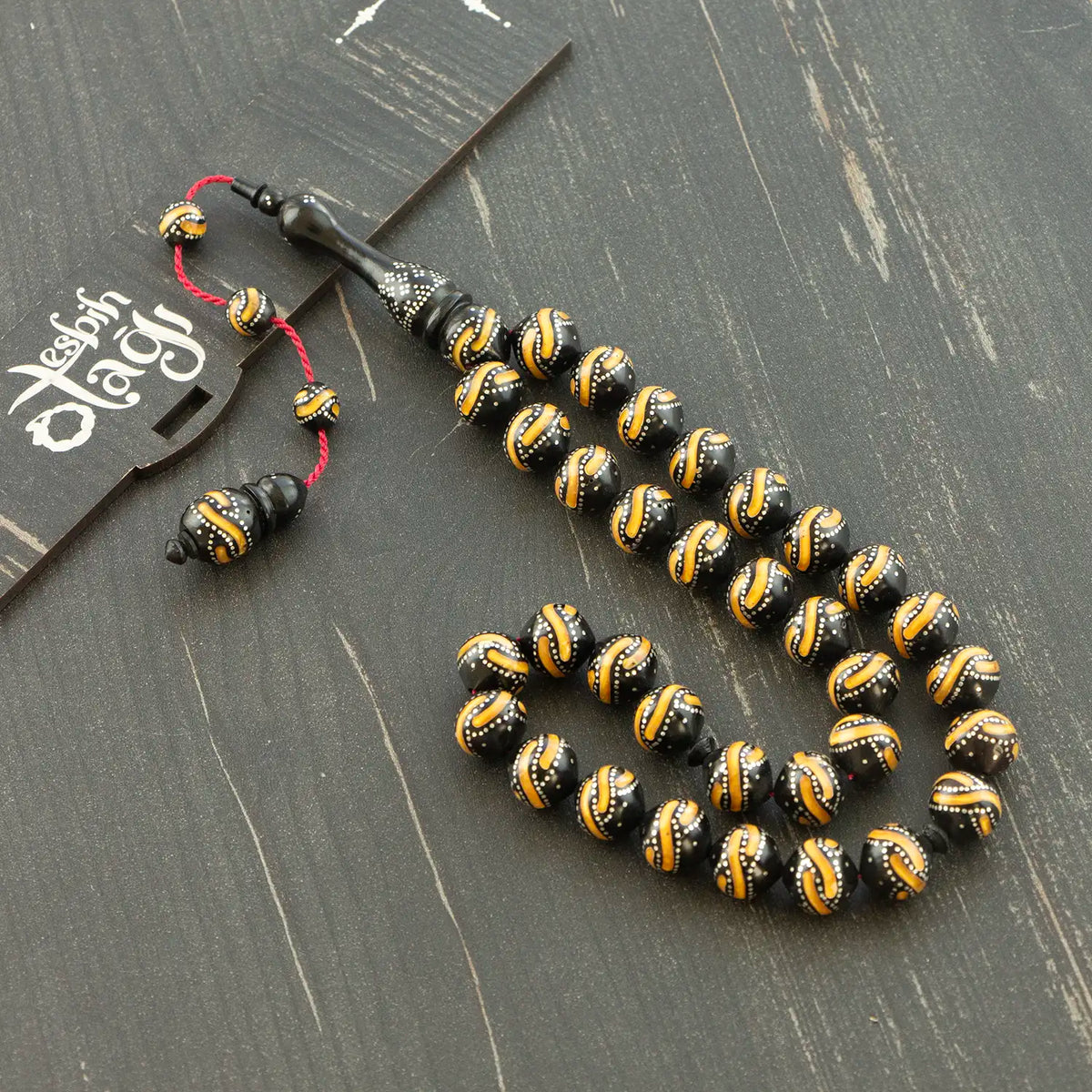 Silver Engraved Usta Work Kuka Seed Prayer Beads Premium Koleksiyon