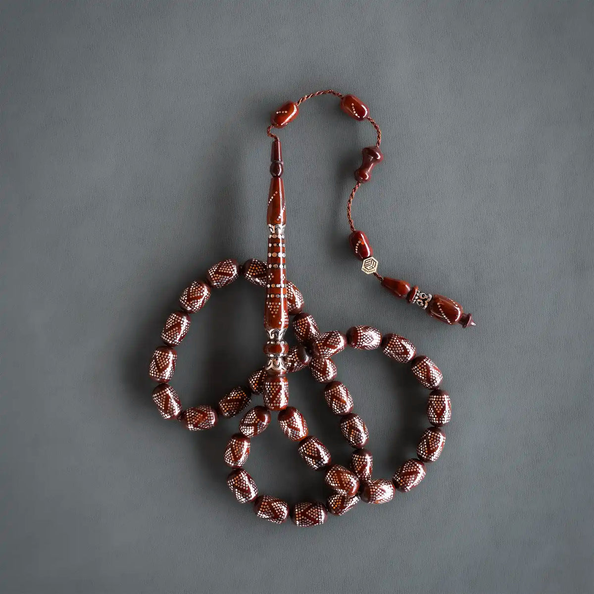 Muhammet Gazyağcı İmzalı Silver Çakımlı Kuka Seed Prayer Beads Special İmame