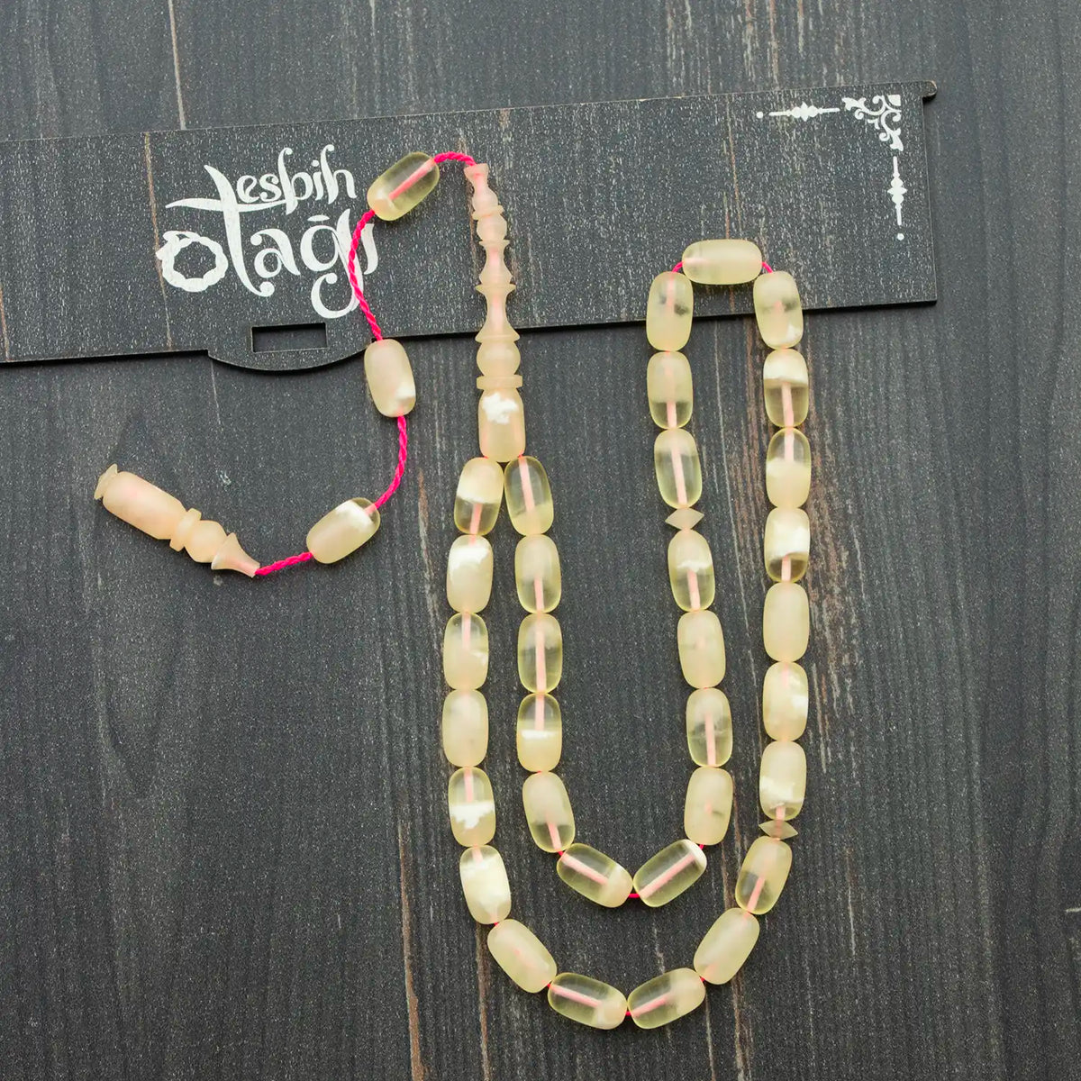 Usta Crafted Mükellef Drop Amber Prayer Beads Capsule Cut
