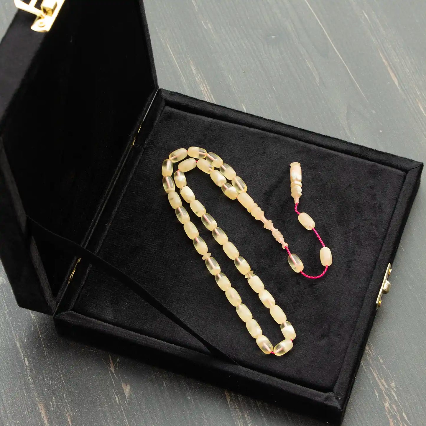 Usta İşçilikli Mükellef Damla Kehribar Tesbih | Kapsül Kesim