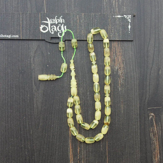 Mükellef Damla Kehribar Tesbih – Kapsül Kesim | Usta Yapımı