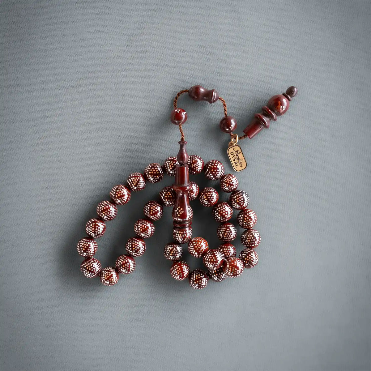İbrahim Uysal İmzalı Silver Engraved Kuka Seed Prayer Beads